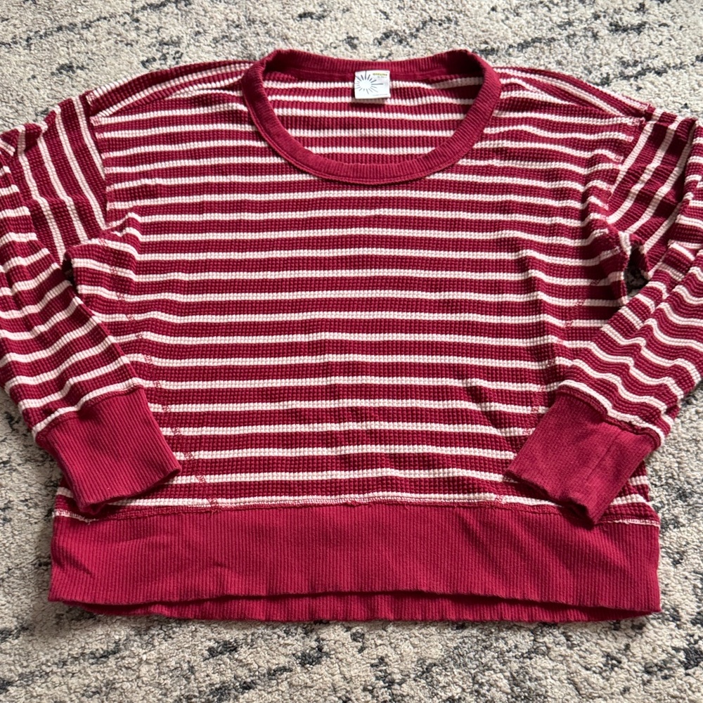 Offline by Aerie Red and White Striped Thermal